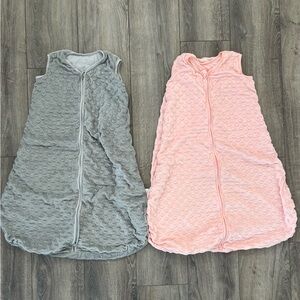 Yoofoss Baby 18-24 Months Fleece Hearts Baby Girl Double Zipper Sleep Sack